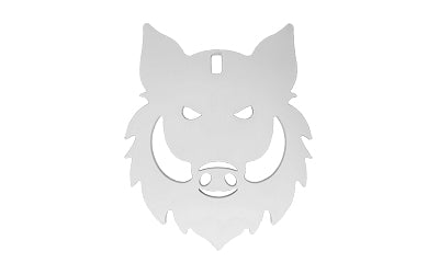 Birchwood Casey BC-47720 AR500 Gong, Boar's Head Silhouette, 3/8" Steel, White Powder Coat