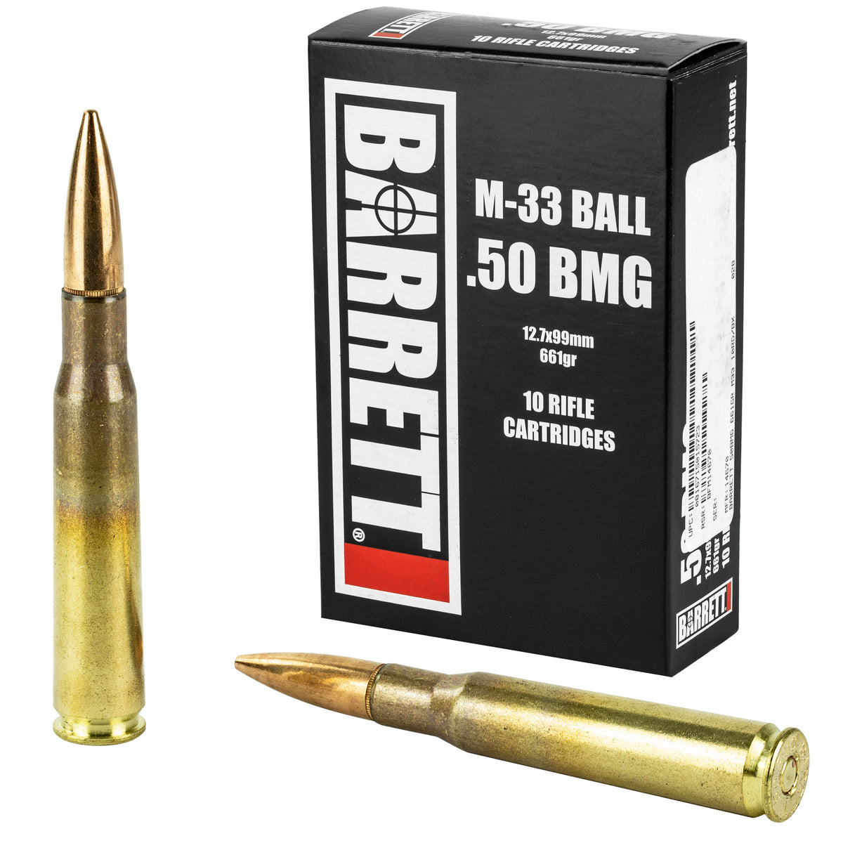 Barrett Firearms .50 BMG Rifle Ammo M33 Ball Full Metal Jacket FMJ 661 grain 
