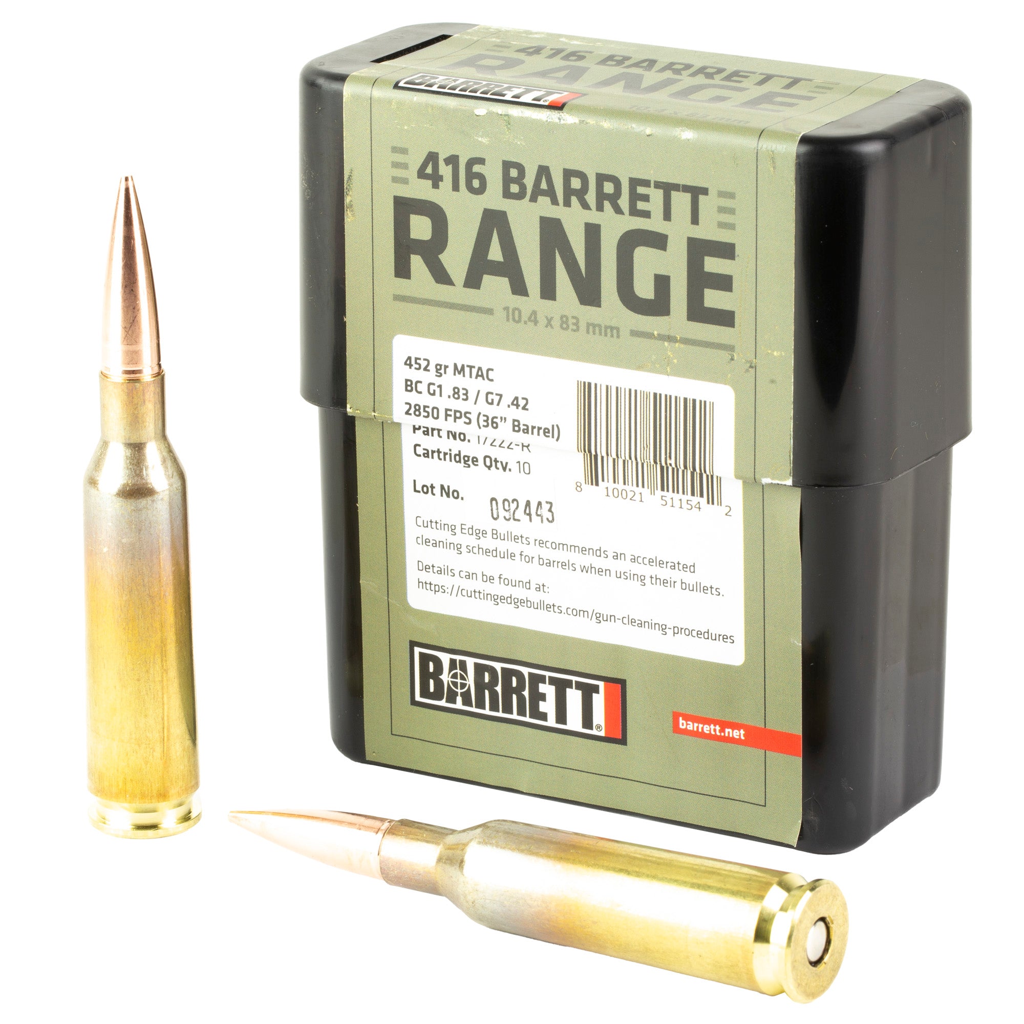 Barrett Firearms .416 Barrett 17222R Range MTAC 450 Grain