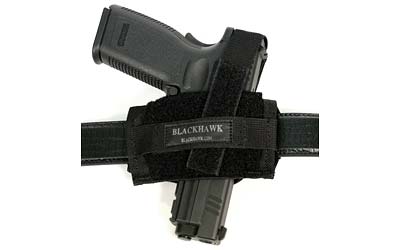 BLACKHAWK Nylon Flat Belt Holster, Ambidextrous, Fits Medium Revolvers, Black 40FB02BK