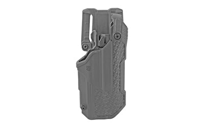 BLACKHAWK T-Series L3D Right Hand Duty Holster for Glock 17/22/31 with TLR1/TLR2, Basketweave Black Finish 44N600BWR