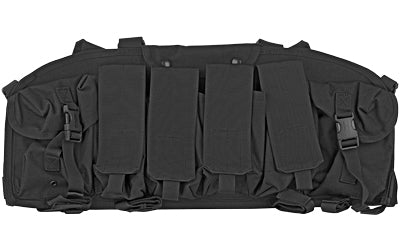 BLACKHAWK 55CO00BK Tactical Chest Harness, 4 Mag Pouches, Black
