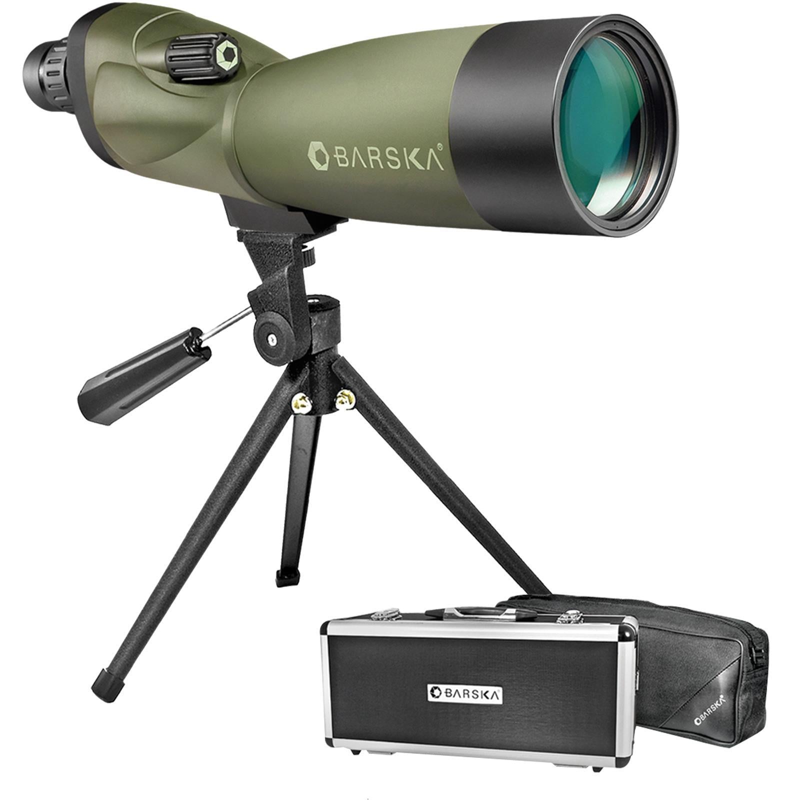 Barska Blackhawk WP Spotting Scope 20-60x60mm Matte with Pan-Head Tripod and Cases