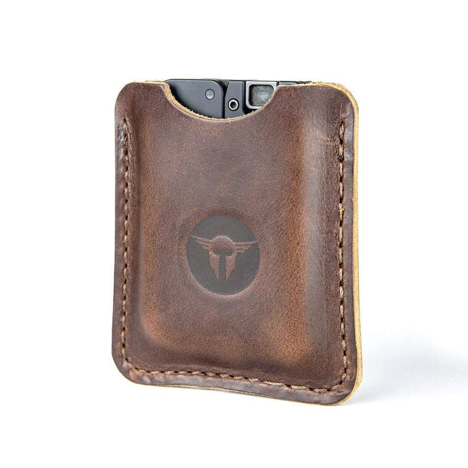 Life Card Dark Brown Leather Protective Sleeve