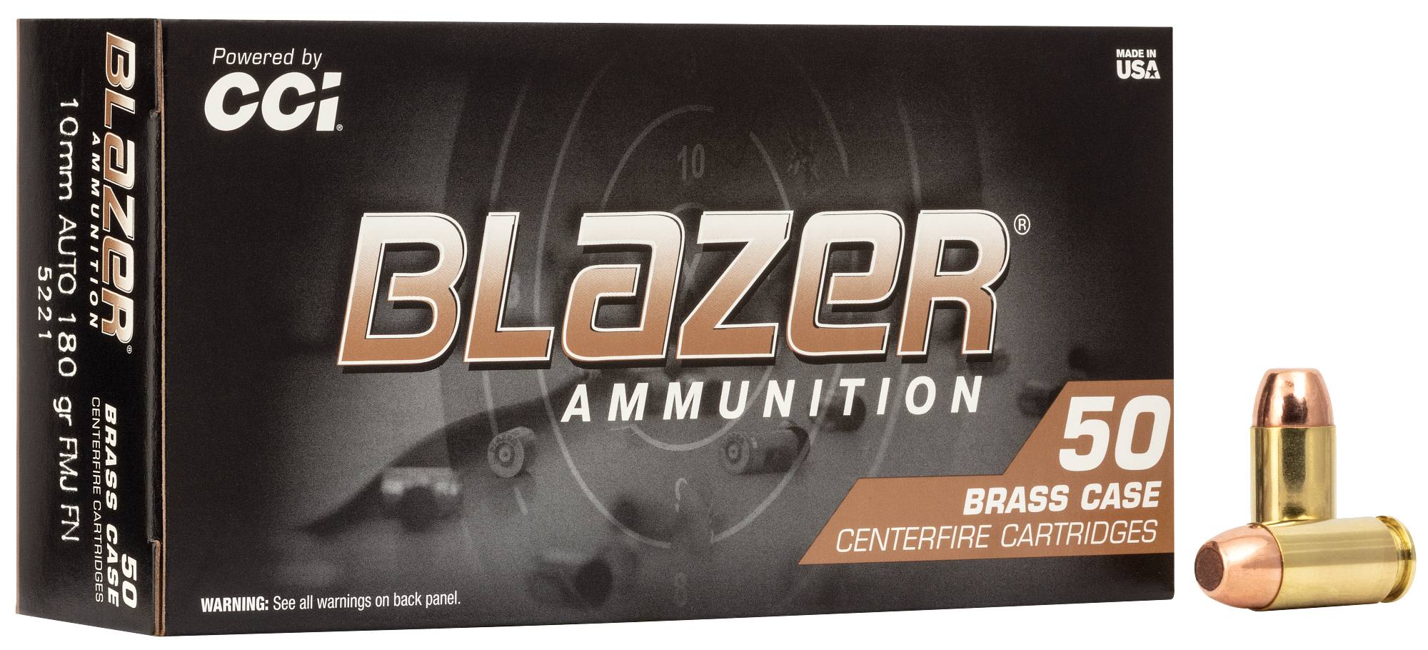 Blazer 10mm Auto 5221 Brass Full Metal Jacket FMJ 180 Grain