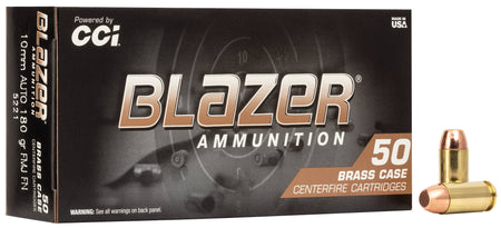 Blazer 10mm Auto 5221 Brass Full Metal Jacket FMJ 180 Grain