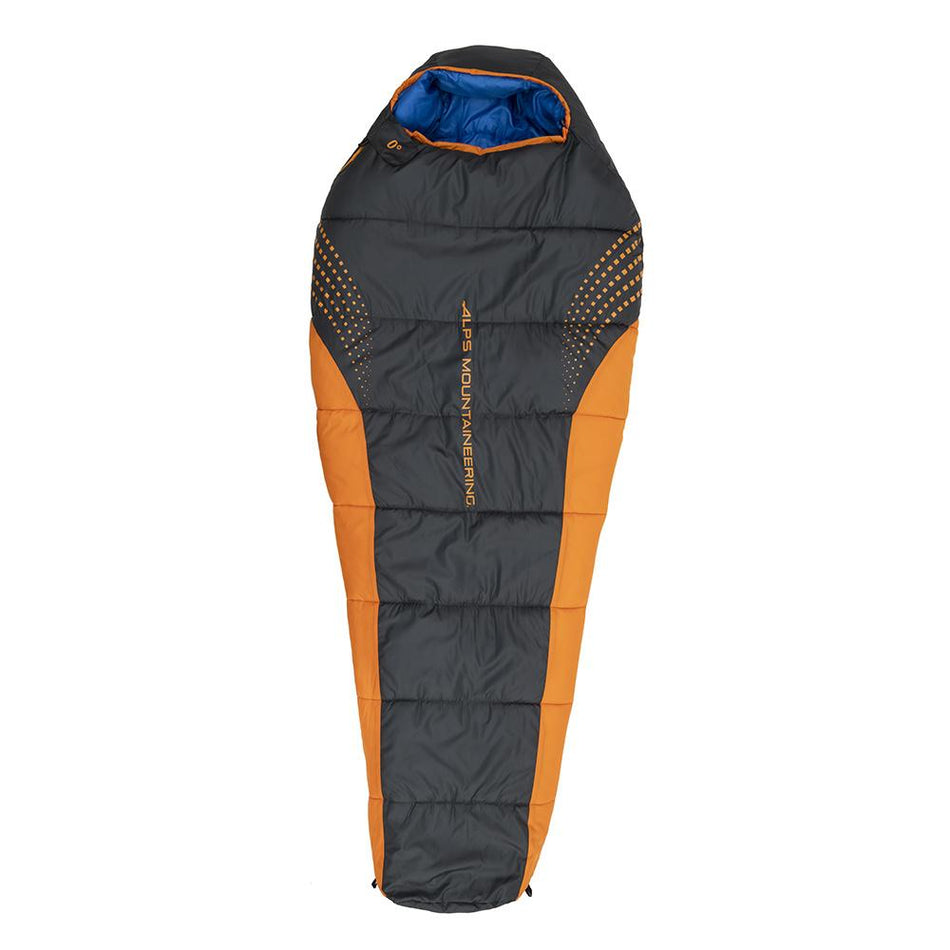 Alps Mountaineering Blaze 0° Regular Sleeping Bag TechLoft Silver Charcoal/Orange 32x80