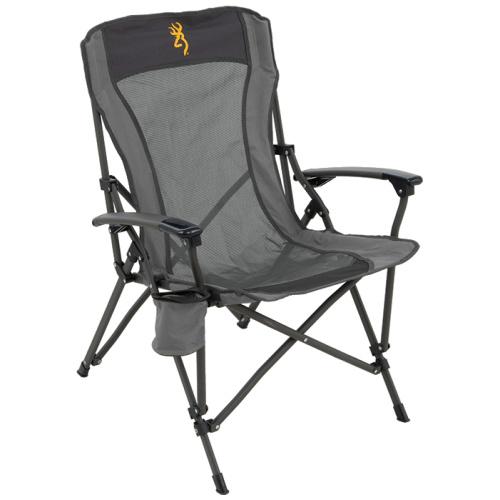 Browning Fireside Gold Buckmark Mesh Folding Camp Chair Charcoal/Grey