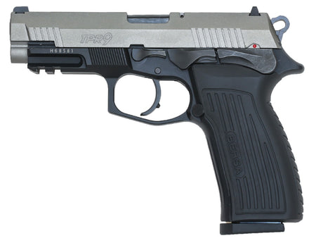 Bersa TPR9DT TPR Full Size Frame 9mm Luger 17+1, 4.30" Black Steel Barrel, Nickel Cerakote Serrated Steel Slide, Matte Black Aluminum Frame w/Picatinny Rail, Ambidextrous