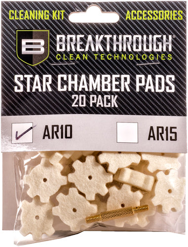 Breakthrough AR-10 Star Chamber Pad 20-Pack w/ 8-32 Thread Adapter