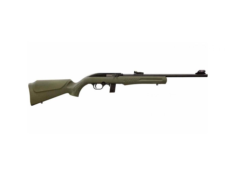 Rossi RS22L Semi-Auto .22 LR Rifle, 18" Barrel, 10+1 Capacity, Matte Black Finish, OD Green Monte Carlo Synthetic Stock