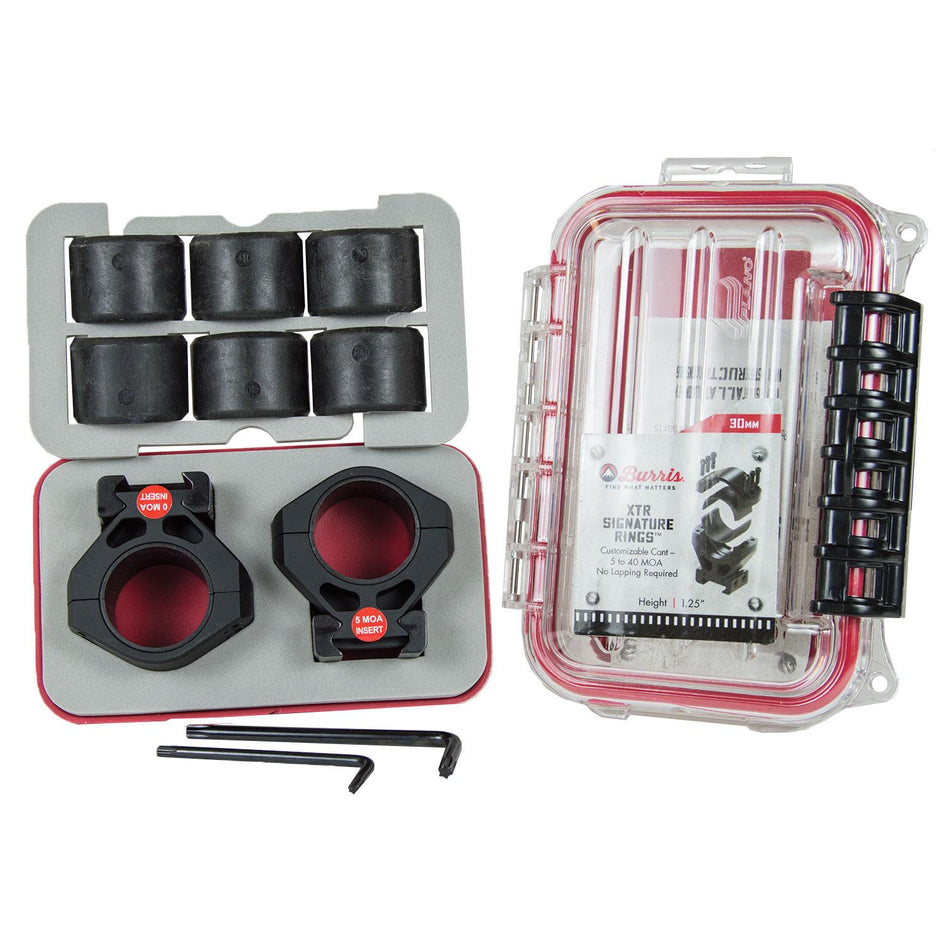 Burris XTR Signature Steel Scope Ring Set 30mm 1.25" Height with Pos-Align Inserts - Matte