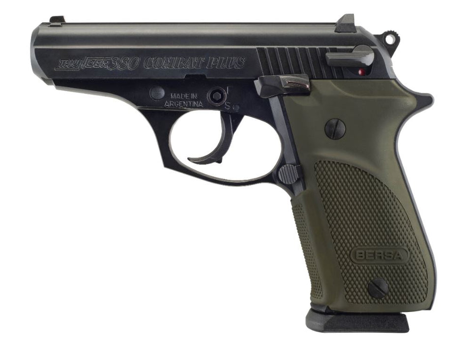 Bersa T380PMC Thunder Combat Sub-Compact .380 ACP 15+1 3.5" Black Pistol w/Olive Grip