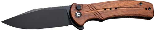 CIVIVI Cogent 3.47" Stonewash Button Lock Folder with Wood Handle