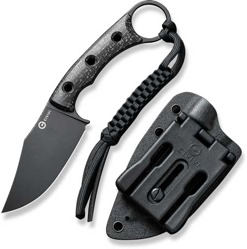 CIVIVI Midwatch 3.39" Black Burlap Micarta/Black Stonewash Pocket Knife