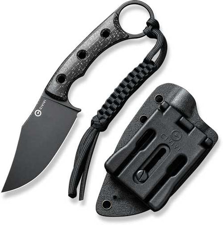 CIVIVI Midwatch 3.39" Black Burlap Micarta/Black Stonewash Pocket Knife
