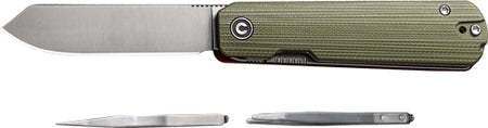 CIVIVI Sendy 2.83" Milled Green/Red G10 Pocket Knife Clam Pack