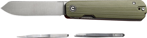 CIVIVI Sendy 2.83" Milled Green/Red G10 Pocket Knife Clam Pack