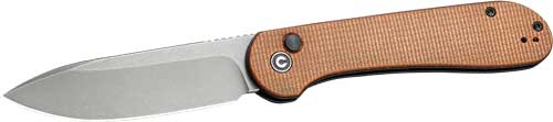 CIVIVI Elementum 3.47" Brown Micarta Handle Gray Stonewash Pocket Knife
