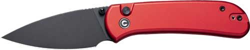CIVIVI Qubit 2.98" Red/Black Stonewash Button Lock Pocket Knife