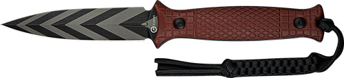 CIVIVI Perfrico 4.49" Burgundy G10/Striped Blade Fixed Knife