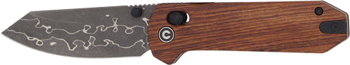 CIVIVI Yonder Folding Knife 2.88" Guibourtia Wood Handle Damascus