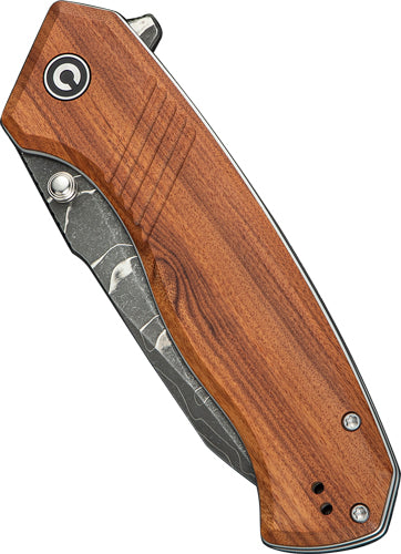 CIVIVI Placoid 3.67" Wood/Damascus Liner Lock Pocket Knife