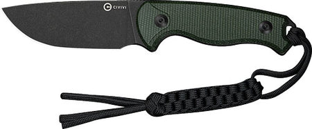 CIVIVI Timberbark Fixed Blade 3.2" Green Micarta Handle Stonewash