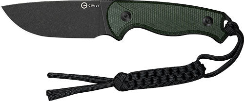 CIVIVI Timberbark Fixed Blade 3.2" Green Micarta Handle Stonewash