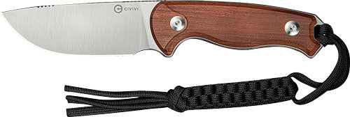 CIVIVI Timberbark Fixed Blade 3.2" Guibourtia Wood Handle Satin Finish