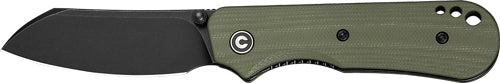 CIVIVI Crabby 2.7" OD Green G-10 Handle Black Stonewash Pocket Knife