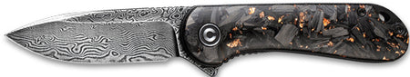CIVIVI Elementum 2.96" Shredded Carbon Fiber Handle Copper Damascus Pocket Knife
