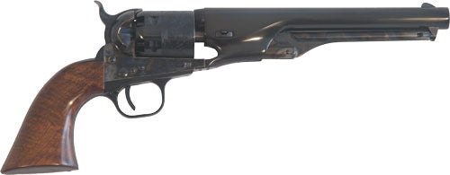 Cimarron 1861 Navy .36 Caliber Black Powder Revolver 7.5" Military Cut for Stock Blued Walnut 6 Shot