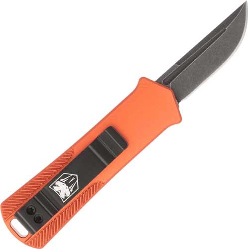 CobraTec CA 952 Out-the-Front Orange Handle 1.75" D2 Drop Point Blade