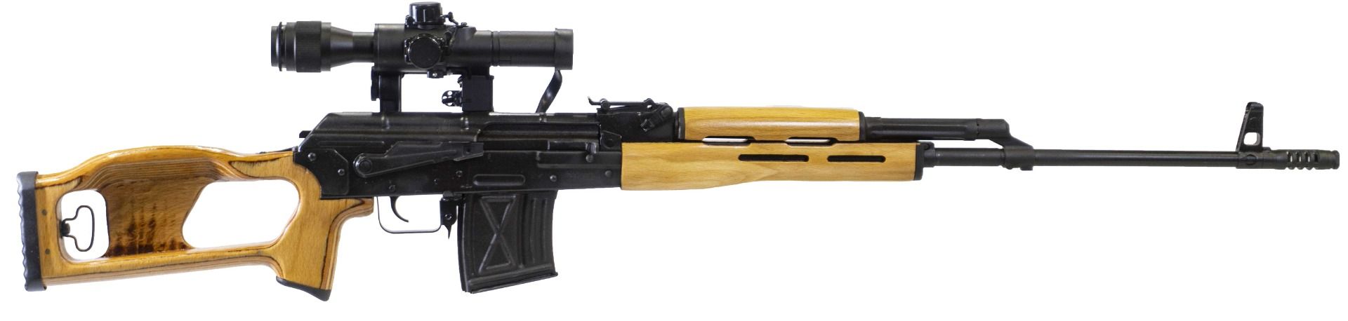 Century Arms RI035VN PSL Rifle w/Optic 7.62x54mmR 10+1 24.50" Black Steel Barrel, Skeletonized Wood Stock