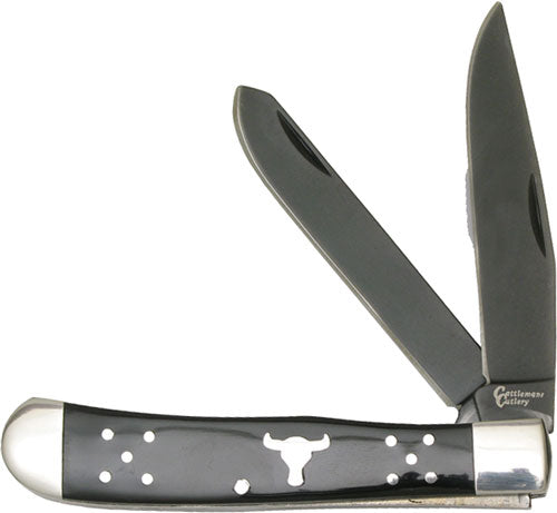 ABKT Cattlemans Cutlery Black Angus Trapper 2-Blade Folder Stainless Blades