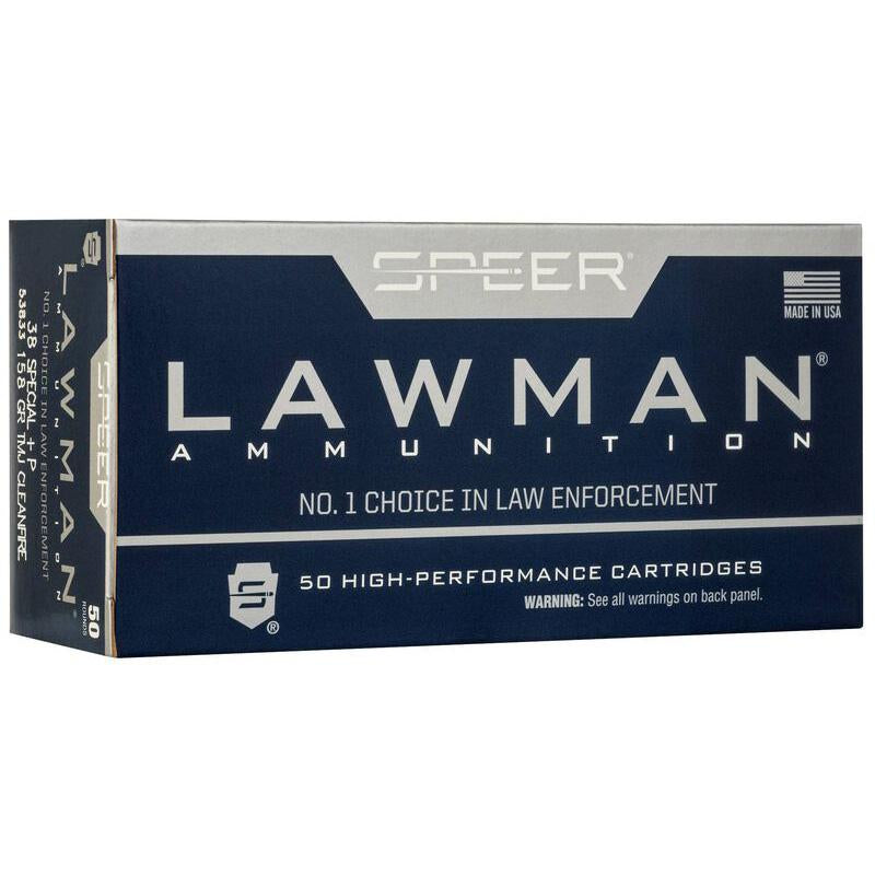 Speer .38 Special Handgun Ammo Lawman Total Metal Jacket TMC 125 grain 