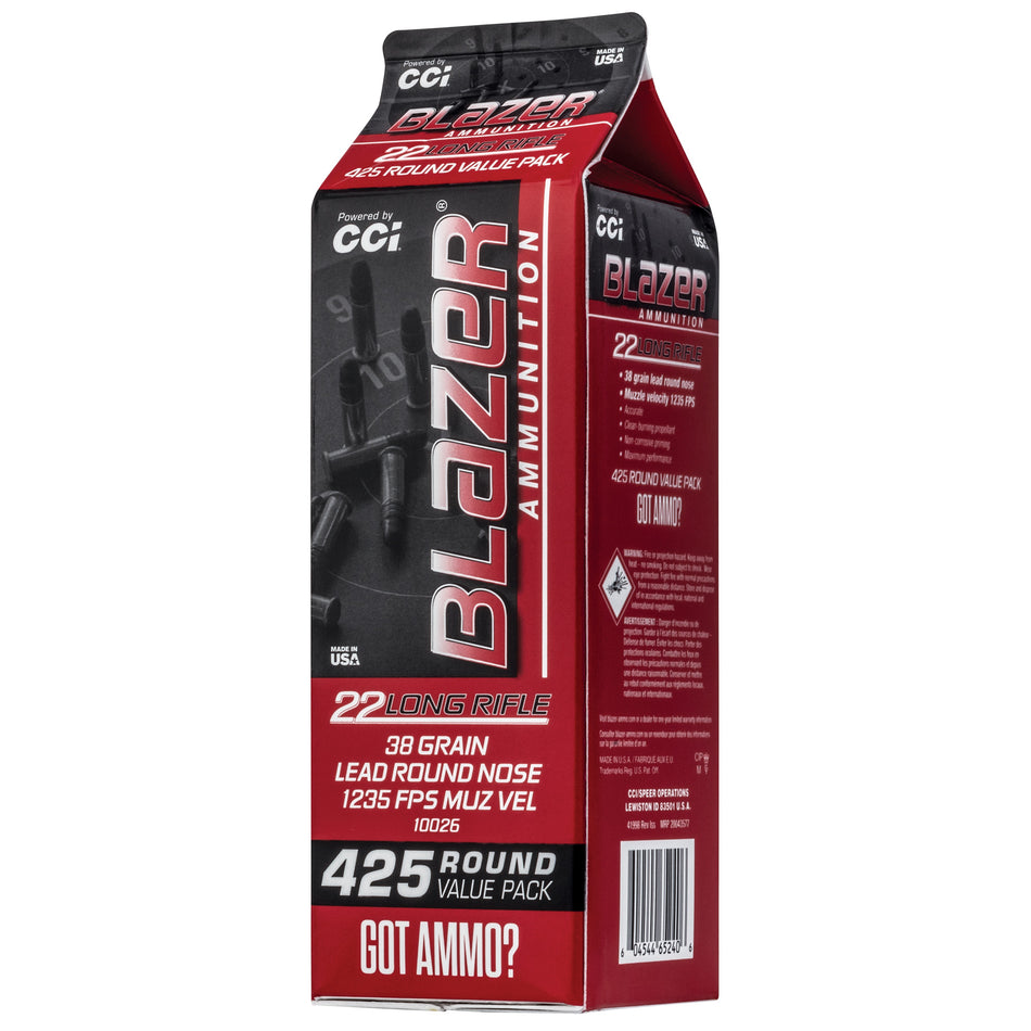 CCI .22 Long Rifle 10026 Blazer Lead Round Nose LRN 38 Grain