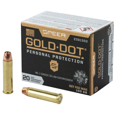 Speer .327 Federal Mag 23913GD Gold Dot Personal Protection Hollow Point HP 100 Grain