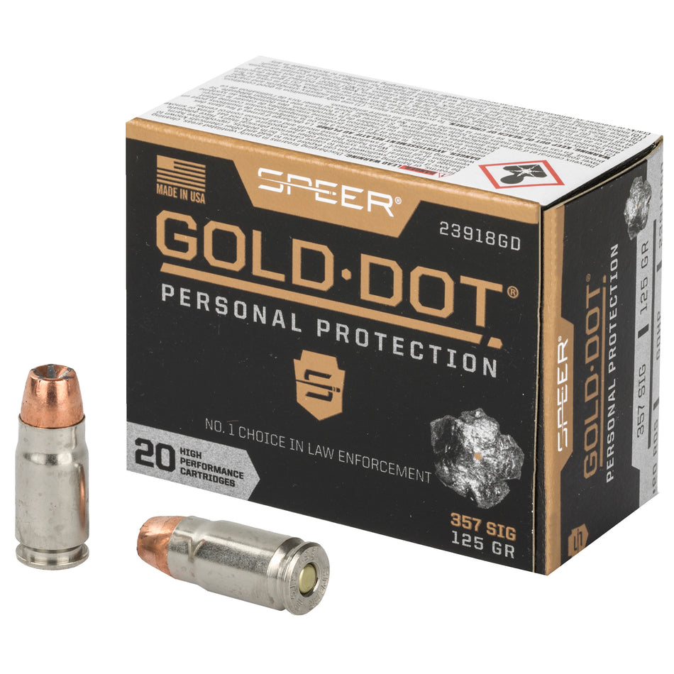 Speer .357 Sig 23918GD Gold Dot Personal Protection Hollow Point HP 125 Grain