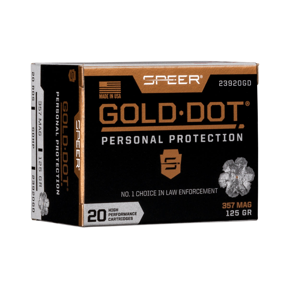 Speer .357 Magnum 23920GD Gold Dot Personal Protection Hollow Point HP 125 Grain