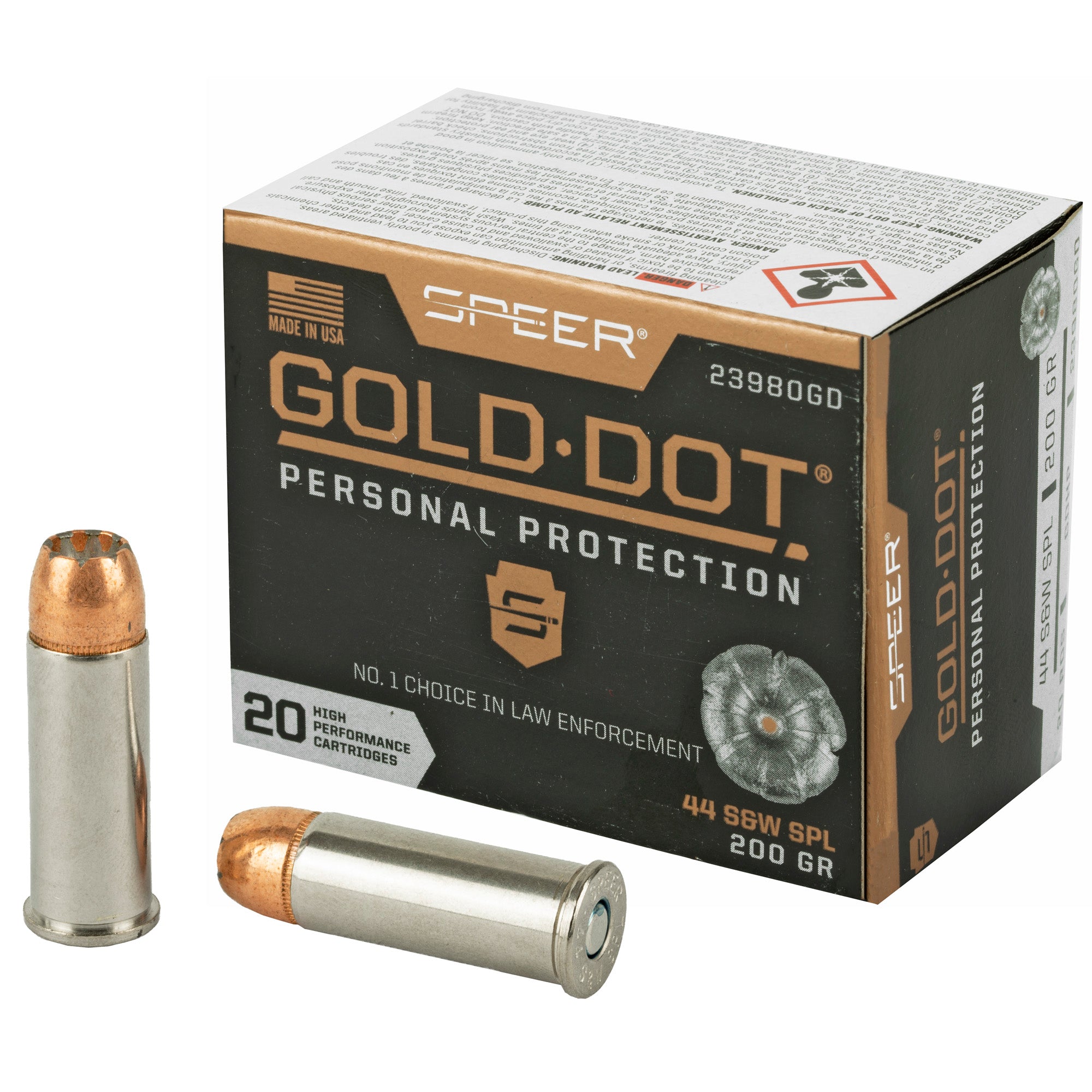 Speer .44 S&W Special 23980GD Gold Dot Personal Protection Hollow Point HP 200 Grain
