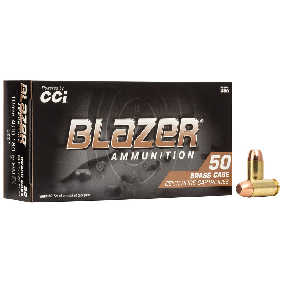 Blazer 10mm Auto 5221 Brass Full Metal Jacket FMJ 180 Grain