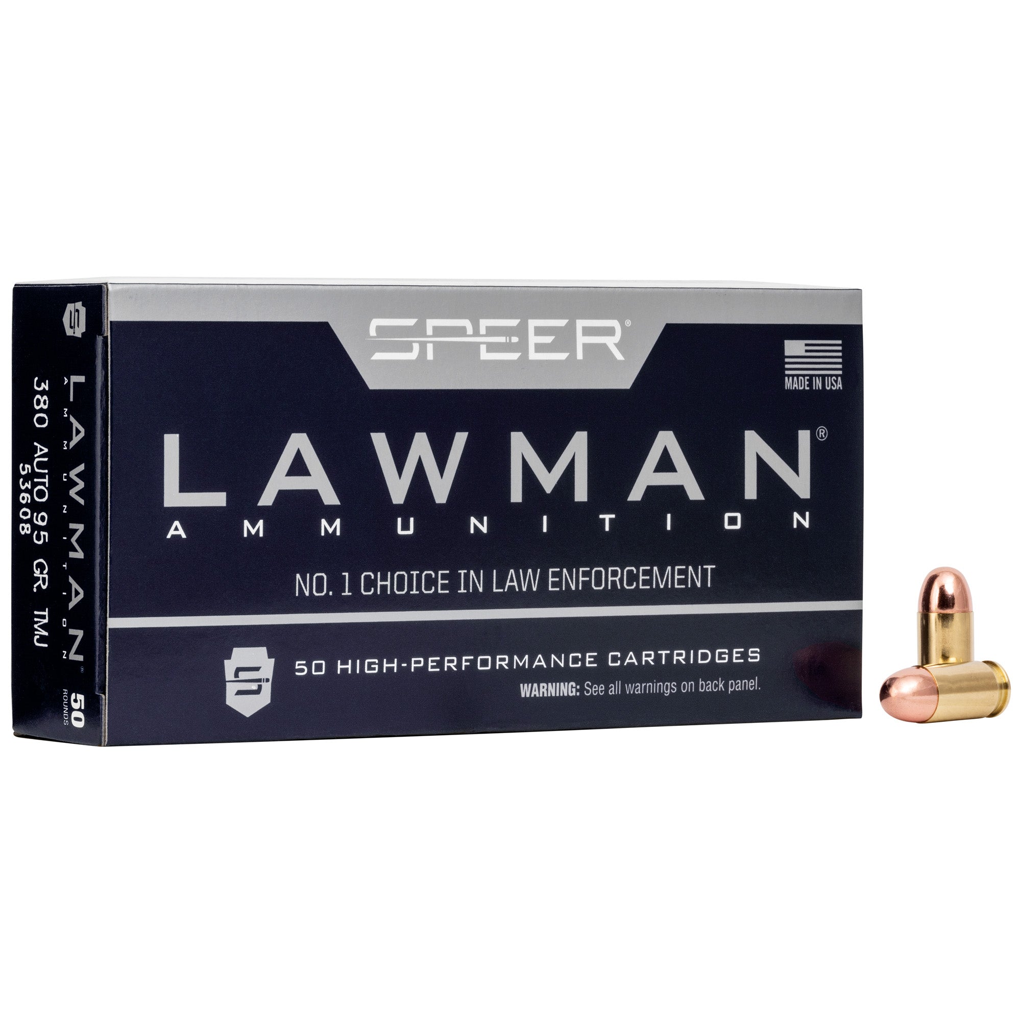 Speer .380 ACP/Auto 53608 Lawman Total Metal Jacket TMJ 95 Grain