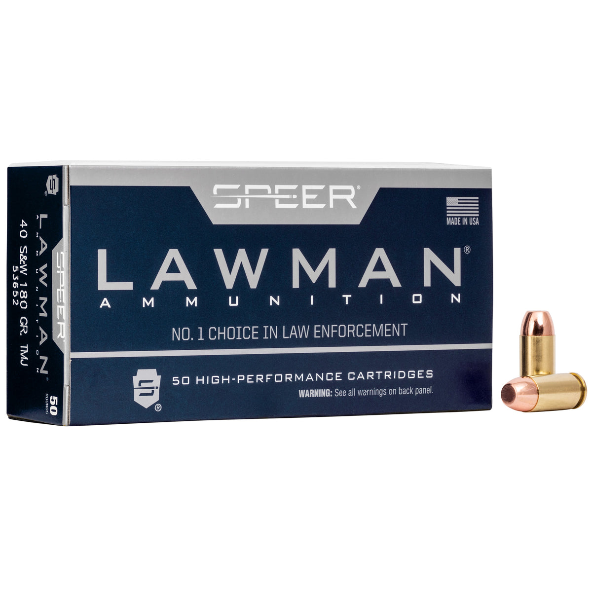 Speer .40 S&W 53652 Lawman Total Metal Jacket TMJ 180 Grain