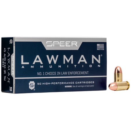 Speer .45 ACP/Auto 53653 Lawman Total Metal Jacket Flat Nose 230 Grain