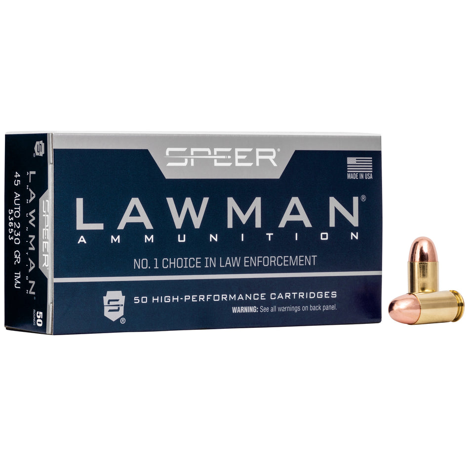 Speer .45 ACP/Auto 53653 Lawman Total Metal Jacket Flat Nose 230 Grain