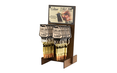 Caliber Gourmet .308 Shell Casing Bottle Opener Keychain Display, 24 Keychains, Gold CBG-1017