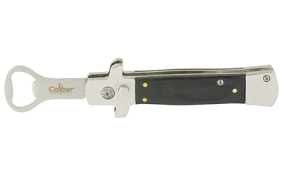 Caliber Gourmet Switch Blade Style Flip Bottle Opener, Black and Silver CBG-BF-1024