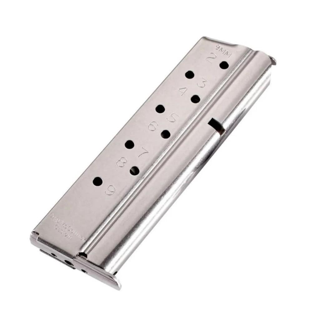 Chip McCormick Match Grade 1911 Full Size 9mm Luger Stainless Steel Handgun Magazine 9/rd